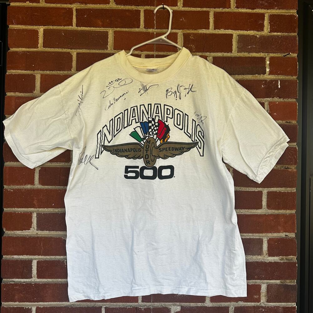 Vintage Indianapolis 500 Signed Racing T Shirt Indy Speedway XL